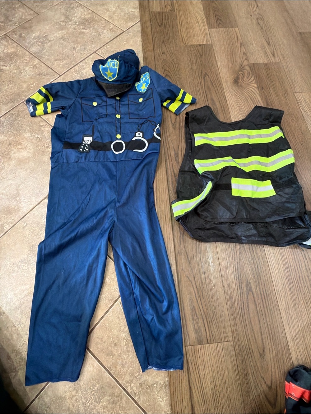 Kids Police Costume Set with Reflective Safety Vest - Blue